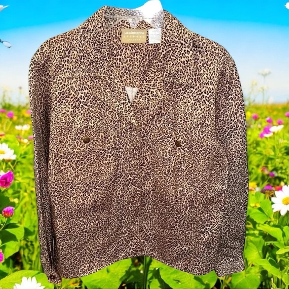 Liz Claiborne Animal Print Blazer Jacket Size 6 Petite BEAUTIFUL - Picture 3 of 12